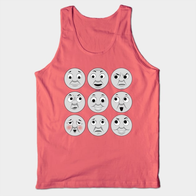 The many faces of Thomas the Tank Engine Tank Top by corzamoon